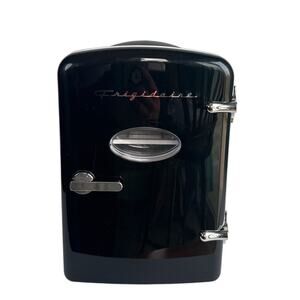 Frigidaire Retro 6-Can Mini Fridge Black Portable Skincare Cooler w/ AC Car Plug